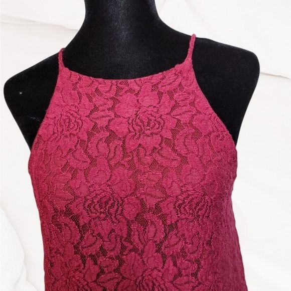 𝅺WILD Daisy Burgundy Lace Dress - Picture 5 of 10